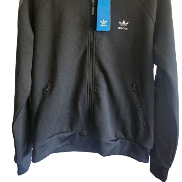 Adidas Women's Black and Gray Track Top Zip Front Jacket Size Medium - Picture 2 of 7